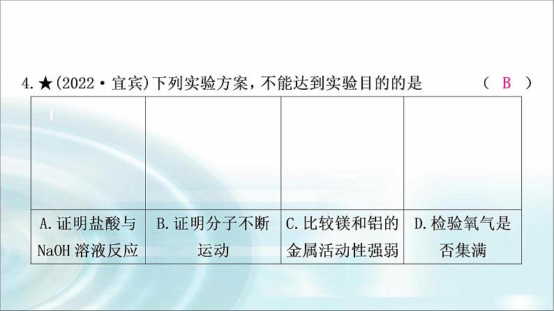 中考化学复习主题十七实验方案的设计与评价练习课件第6页