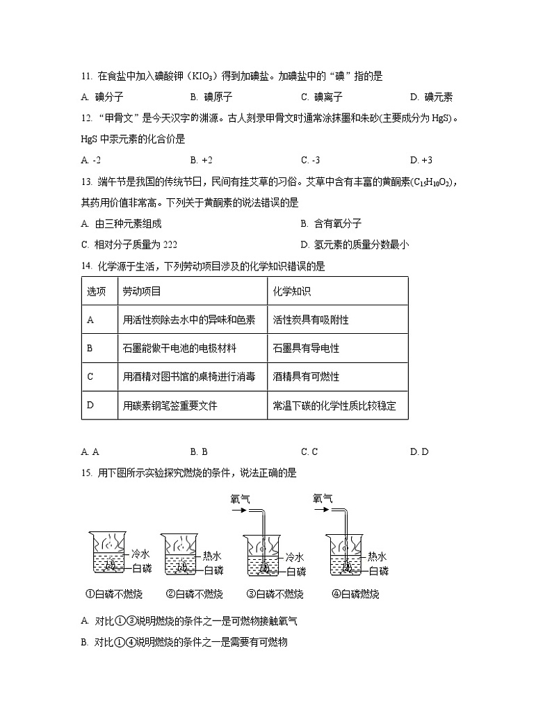 2022-2023学年广东省阳江市九年级上册化学期末专项突破模拟试卷（含解析）第3页
