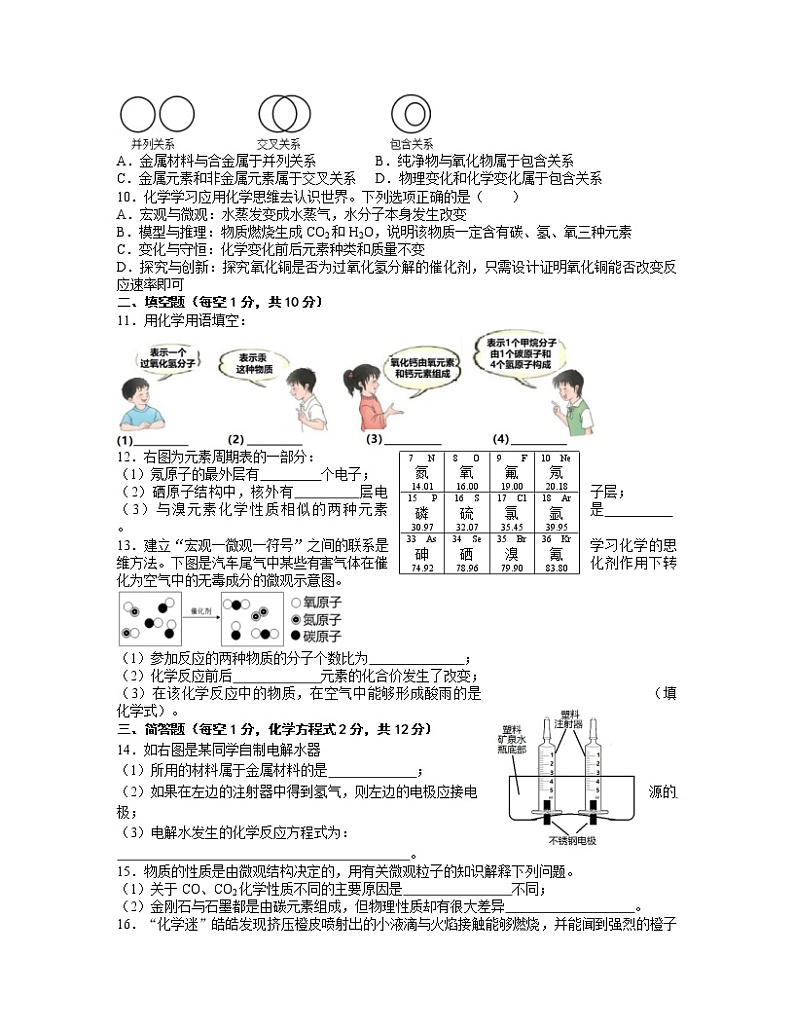 2022-2023学年吉林省吉林市九年级上册化学期末专项突破模拟试卷（含解析）第2页