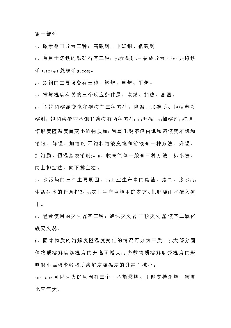 初中化学常考知识点合集第1页