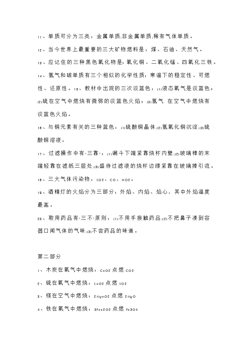 初中化学常考知识点合集第2页
