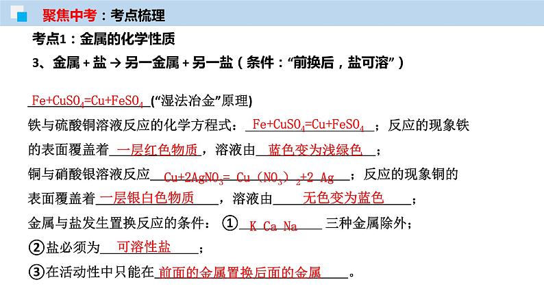 中考化学一轮复习精讲课件专题06 金属的化学性质 (含详解)第6页