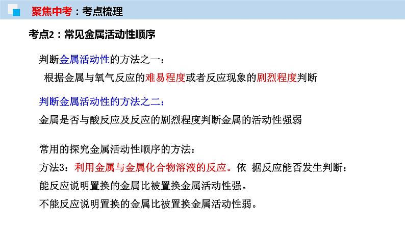 中考化学一轮复习精讲课件专题06 金属的化学性质 (含详解)第7页