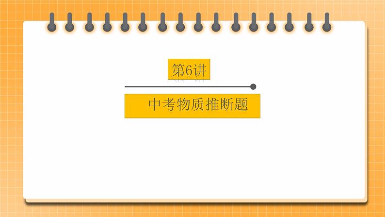 【备战2023】中考化学一轮复习：第6讲《中考物质推断题》课件第1页