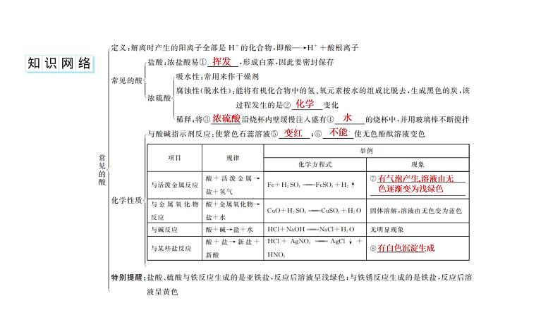 2023年中考安徽专用化学一轮考点知识梳理第十单元　酸和碱第1课时　常见的酸和碱课件PPT第2页