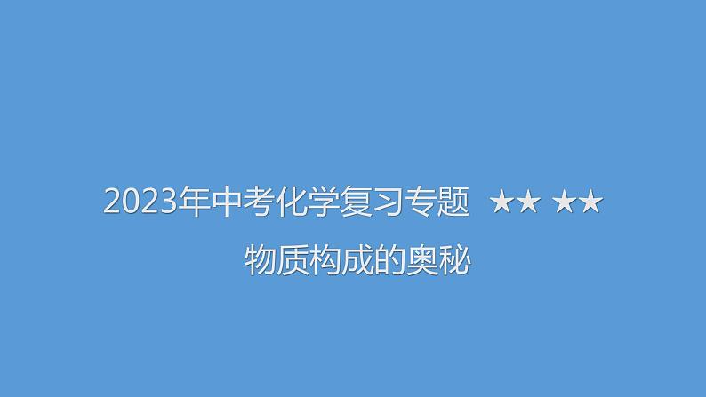 2023年中考化学复习专题 物质构成的奥秘课件PPT第1页