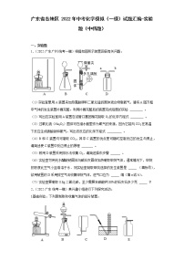 广东省各地区2022年中考化学模拟（一模）试题汇编-实验题（中档题）