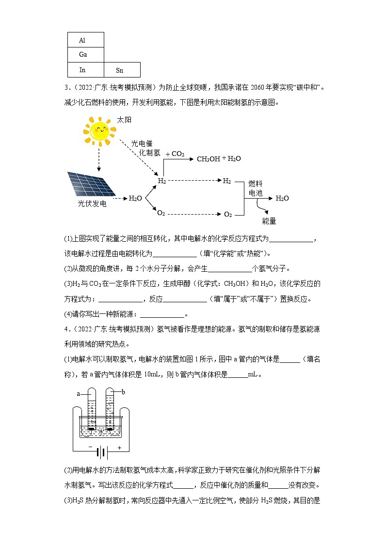 广东省各地区2022年中考化学模拟试题汇编-填空题基础题第2页