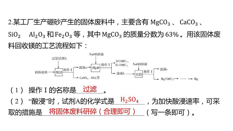 备考2023中考题型卷——题型三 工艺流程图题（湖南专版）课件PPT第4页