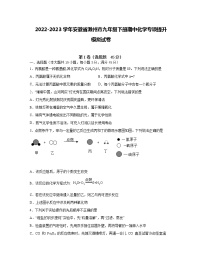 2022-2023学年安徽省滁州市九年级下册期中化学专项提升模拟试卷（含解析）