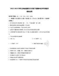 2022-2023学年吉林省德惠市九年级下册期中化学专项提升模拟试卷（含解析）