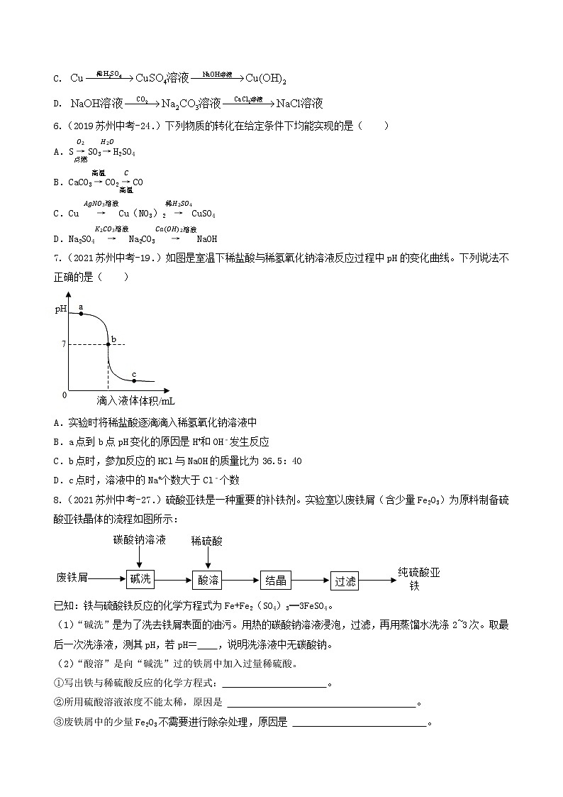 考点08 酸碱盐-中考化学必考题型命题猜想（江苏苏州卷）（原卷版）第2页