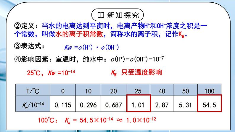 《水的电离和溶液的PH》第一课时课件PPT+教学设计05