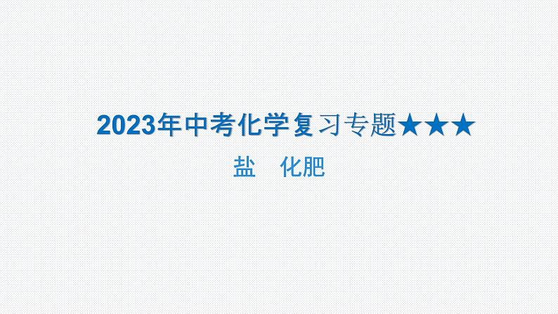 2023年中考化学复习专题---盐  化肥课件PPT第1页