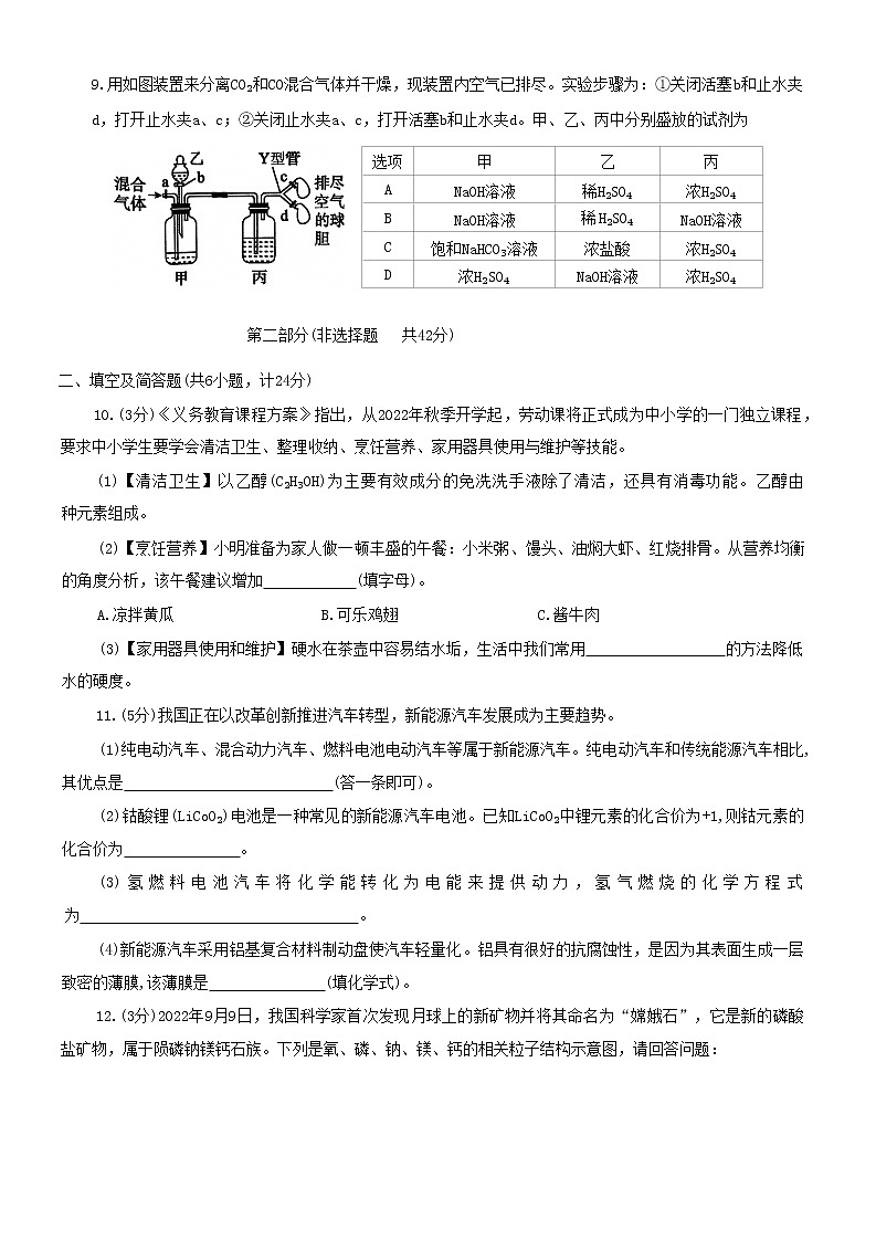 2023年陕西省咸阳市秦都区电建学校二模化学试题（含答案）03