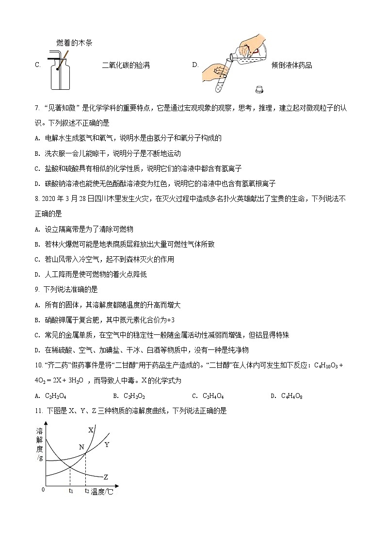 精品解析：辽宁省沈阳市第一二六中学2021-2022学年九年级下学期4月阶段自主学习线上测试化学试题（原卷版）第2页