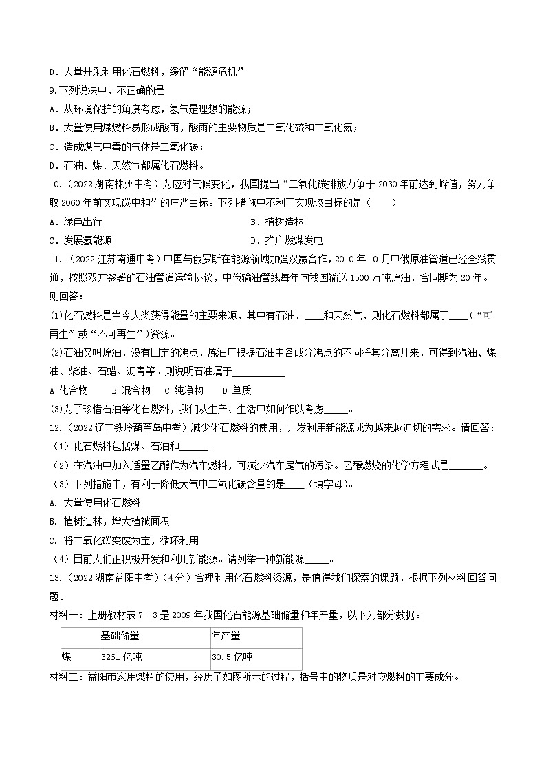 第九单元  化学与社会发展（基础卷）——2022-2023学年九年级化学下学期单元卷（沪教版全国）（原卷版）第2页