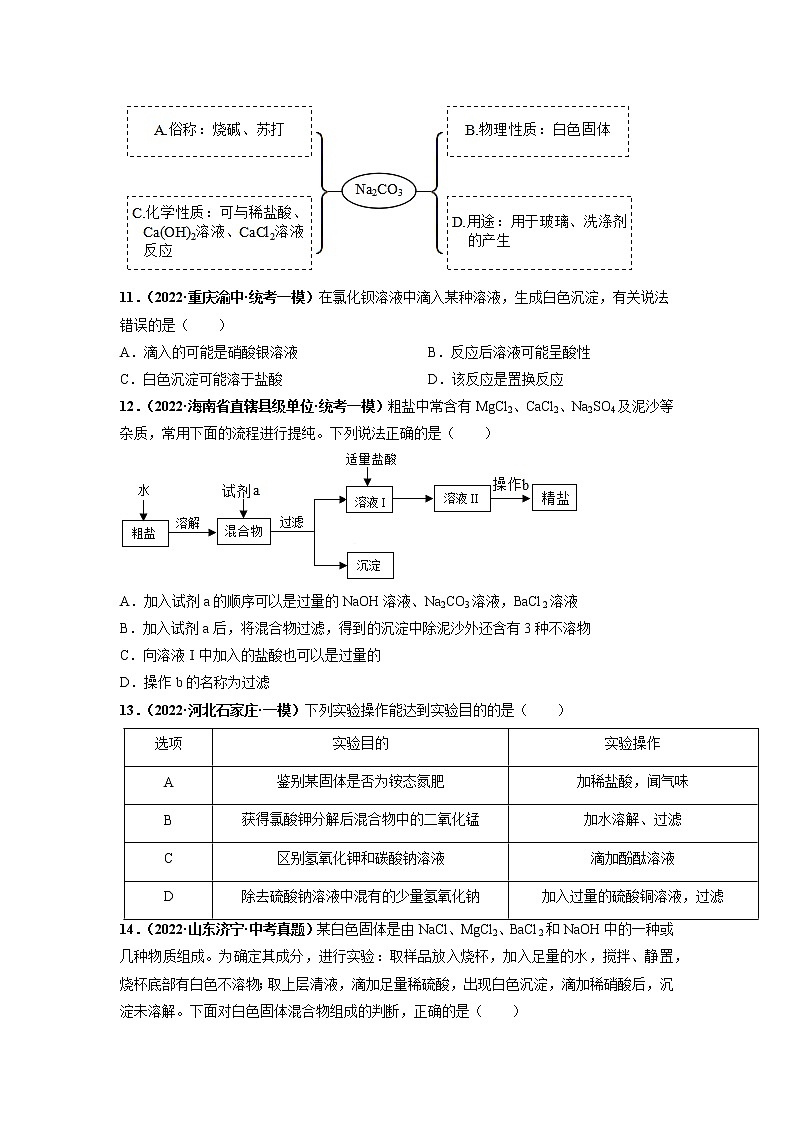 第十一单元 盐 化肥（培优卷）——2022-2023学年九年级下册化学单元卷（广东专用）（原卷版+解析版）03