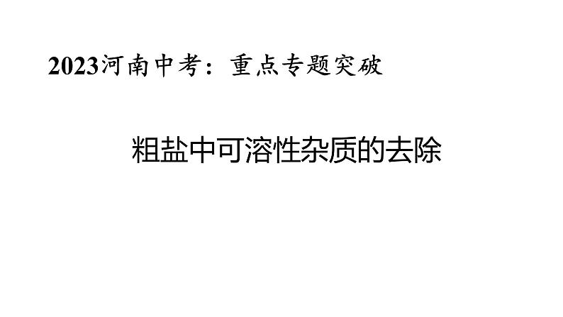 2023年河南中考粗盐中可溶性杂质的去除课件PPT第1页