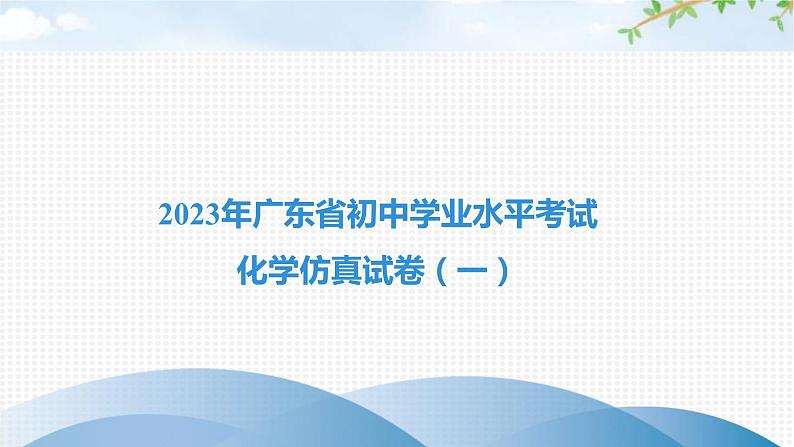 2023年广东省初中学业水平考试化学仿真试卷（一）课件第1页