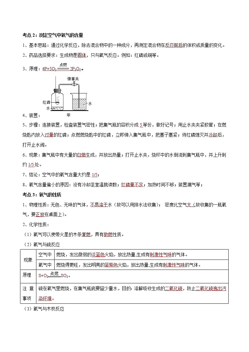 初中化学一轮复习【讲通练透】专题02 空气和氧气（讲通）03