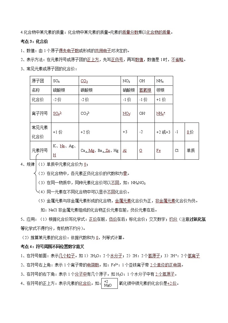 初中化学一轮复习【讲通练透】专题12 化学式与化学用语（讲通）03