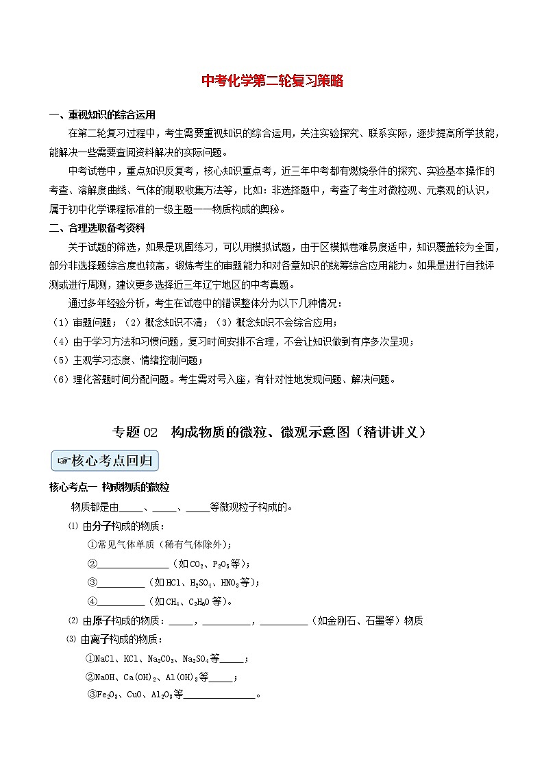 专题02  构成物质的微粒、微观示意图（精讲讲义）（学生版）第1页