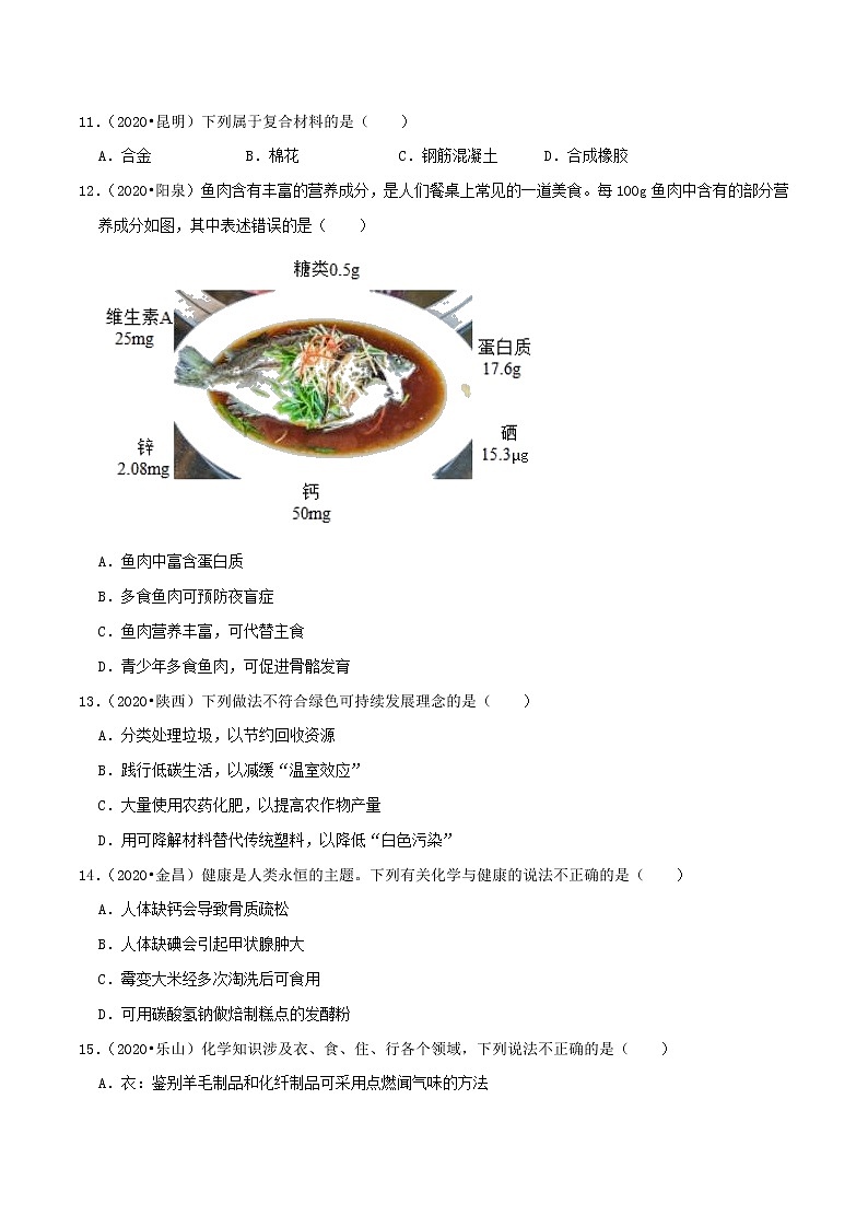 初中化学二轮复习【讲通练透】专题10  化学与生活（练透）03