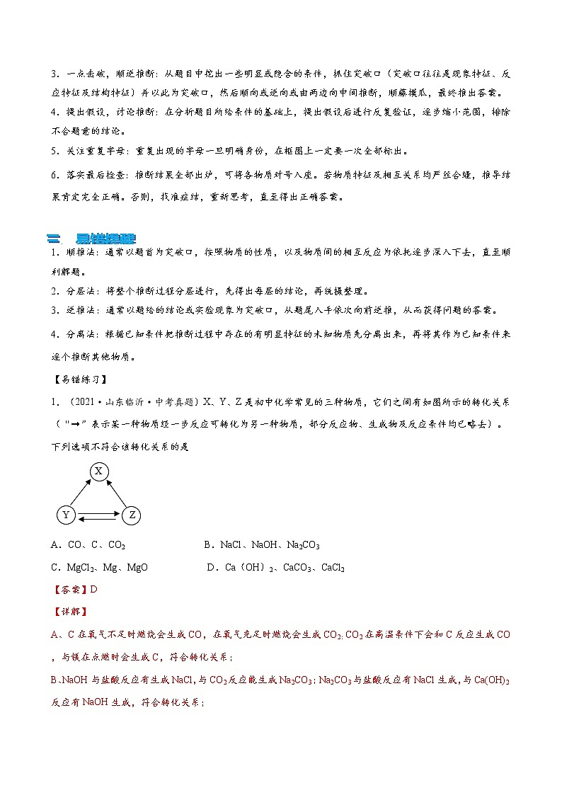 专题11：物质之间的转换以及推断题（教师版）第2页