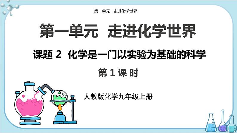 人教版化学九上·第一单元 课题2《化学是一门以实验为基础的科学》（第1课时）课件+教案含练习01