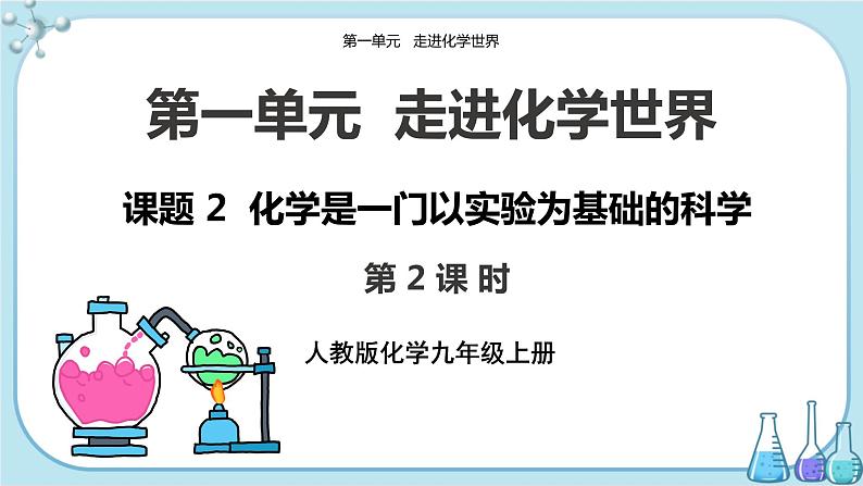 第一单元 课题2《化学是一门以实验为基础的科学》（第2课时）课件PPT第1页