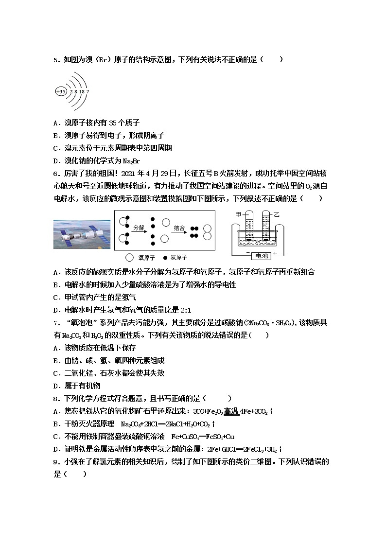 2023年四川省成都市高中阶段教育学校统一招生考试化学冲刺卷（含答案）第2页