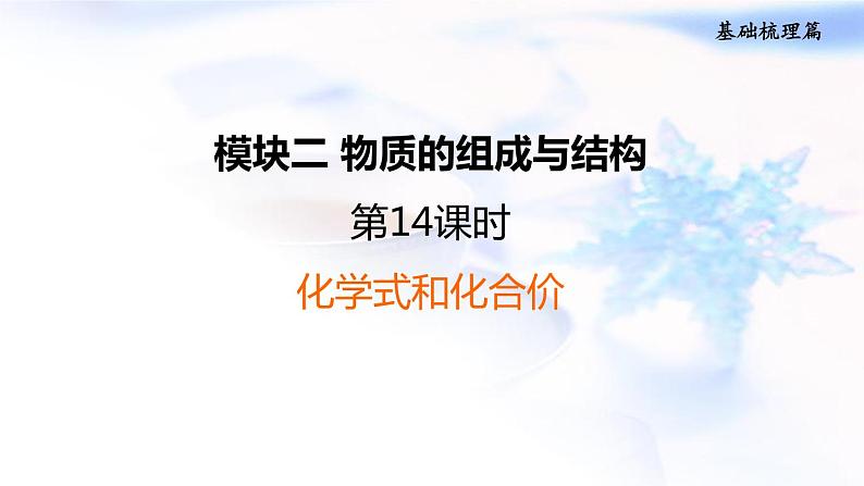 中考化学复习基础梳理第14课时化学式和化合价课件第1页