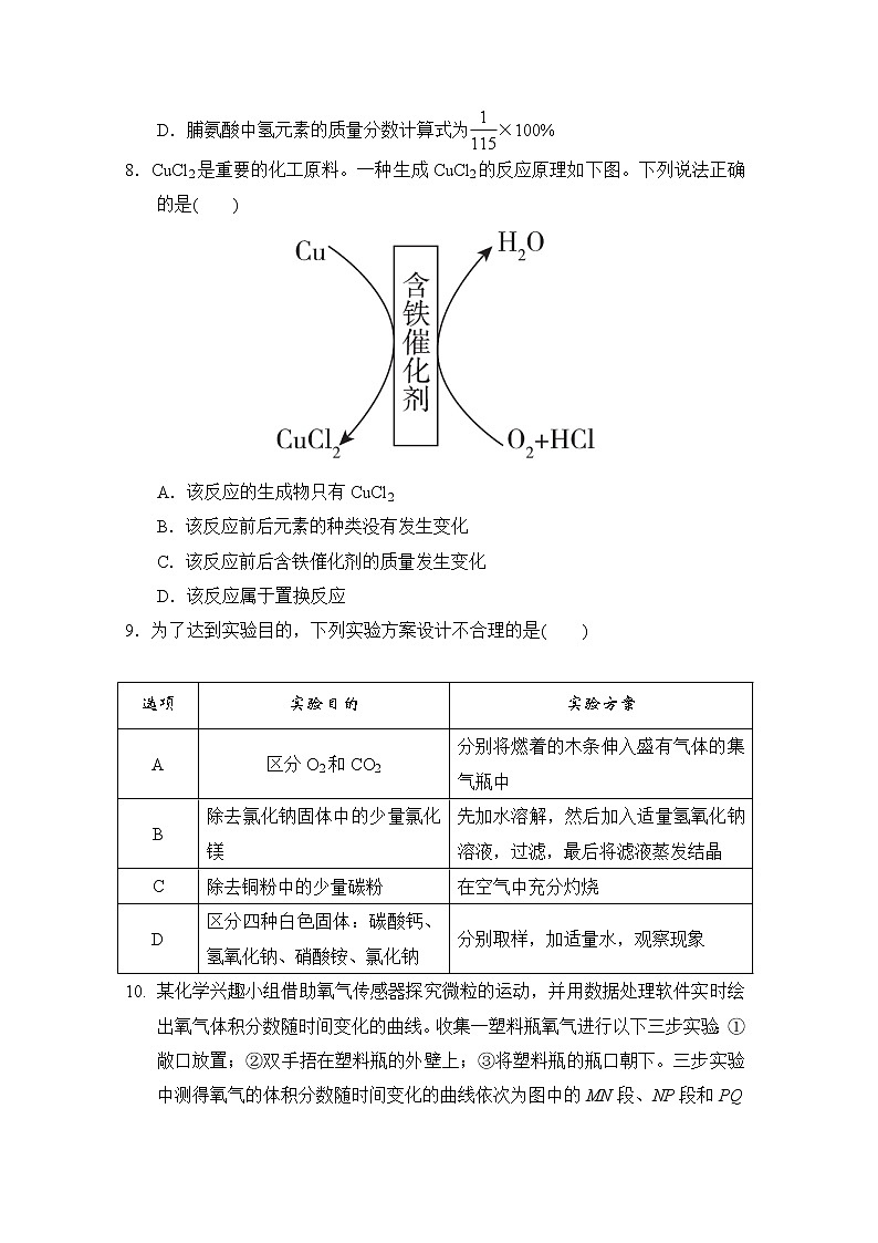 中考化学复习考前分组测选择题题组二含答案第2页