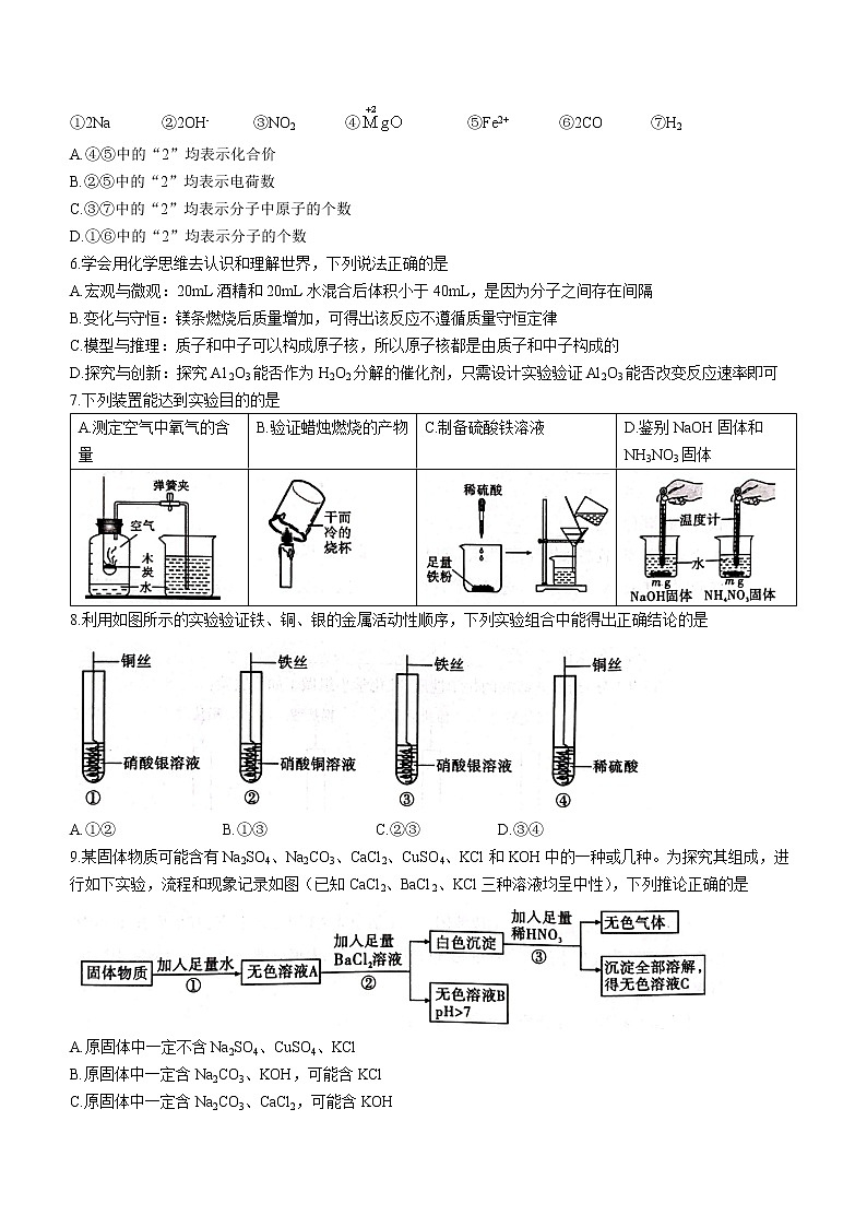 2023年陕西省初中学业水平考试仿真摸底化学试题B(含答案)02