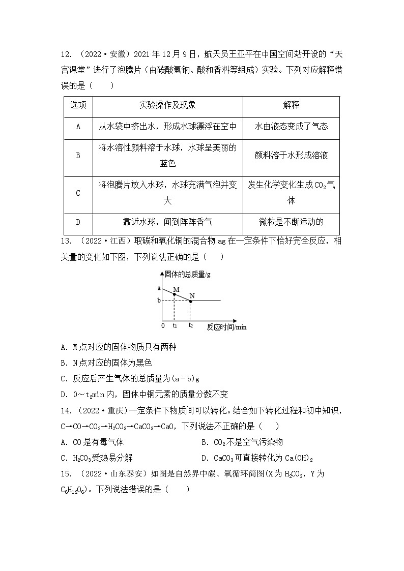 化学专题三： 碳和碳的化合物----（中考真题）（原卷版）第3页
