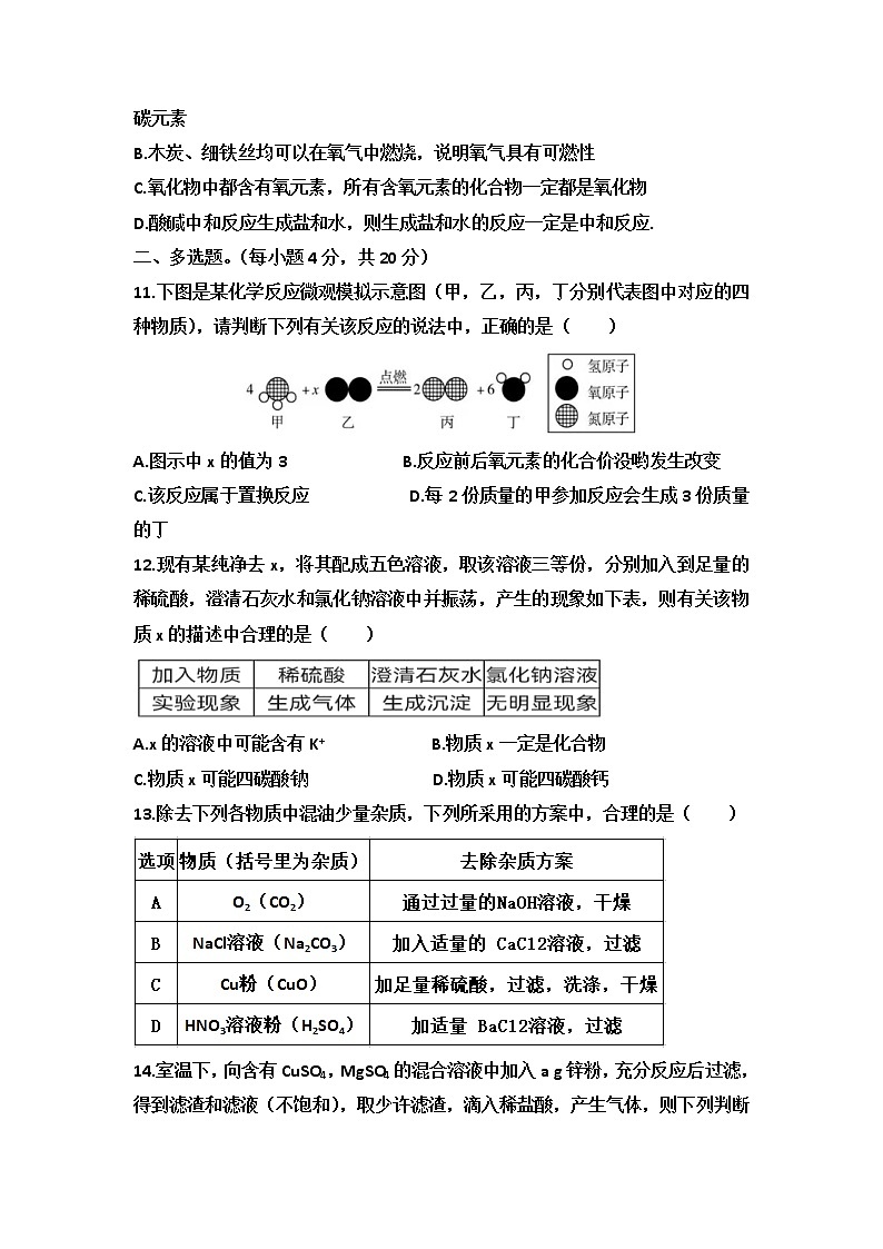 2023年山东省济南天桥区九年级中考一模考试化学试题第3页