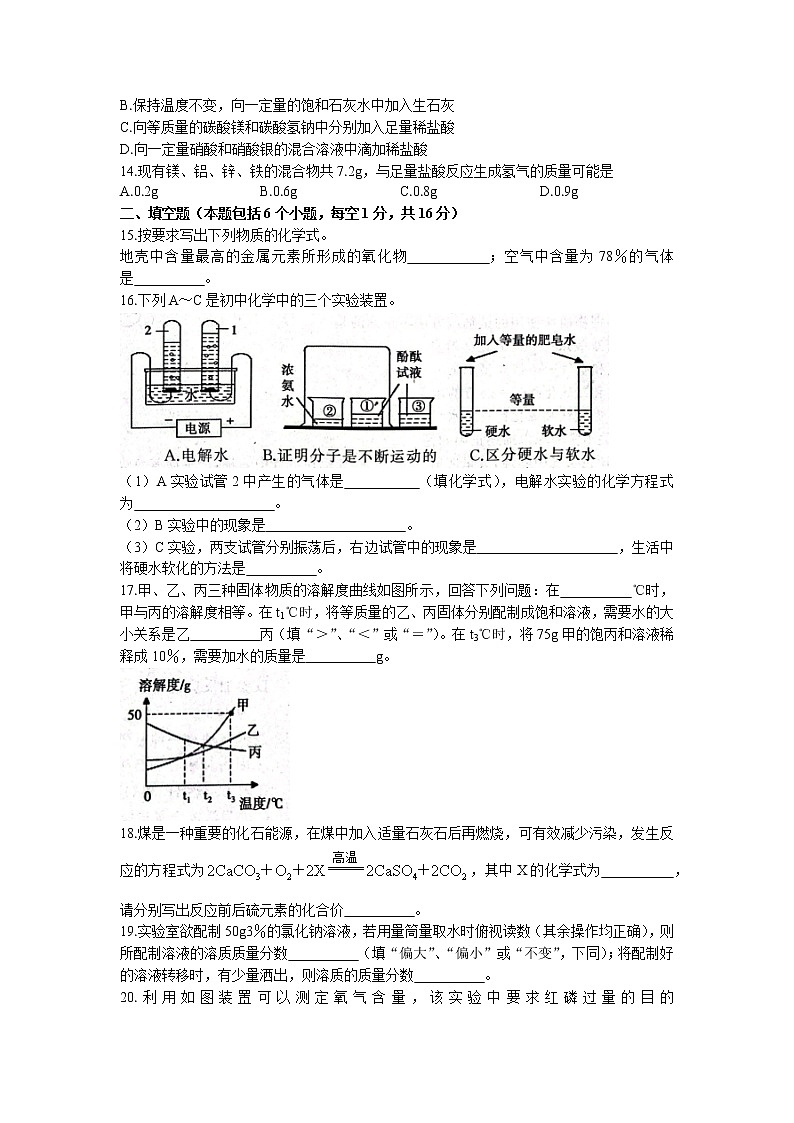 2023年河南省驻马店市西平县中考一模化学试题第3页