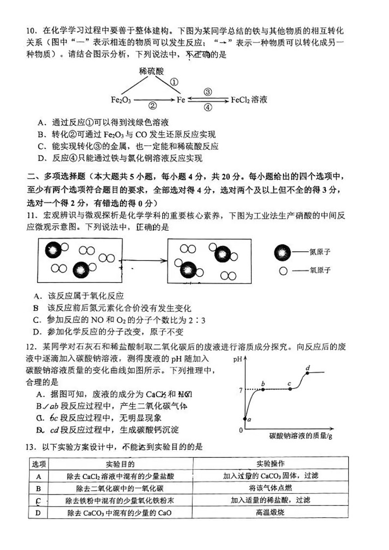 2023.3济南市高新区一模化学试卷（含答案）03