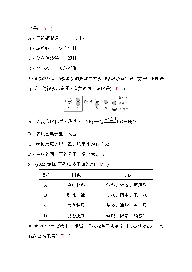 初中学业水平考试化学模拟试题卷 (四)含答案03