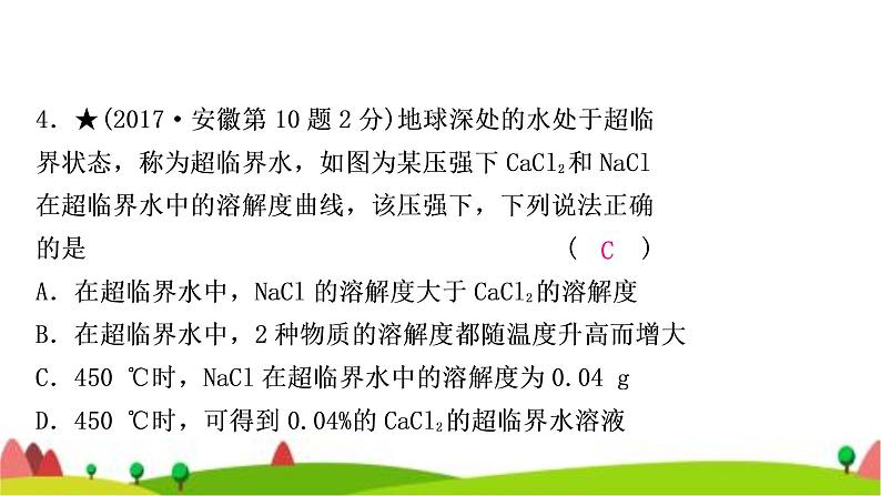 中考化学复习第九单元溶液作业课件08