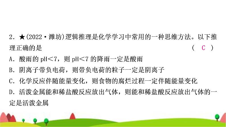 中考化学复习题型突破三化学思想方法的应用作业课件05