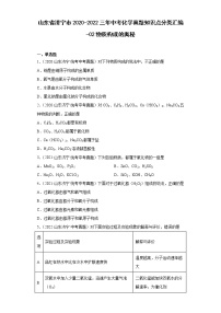 山东省济宁市2020-2022三年中考化学真题知识点分类汇编-02物质构成的奥秘