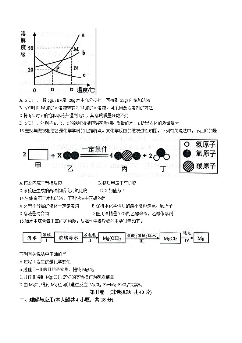 2023年山东省淄博市博山区中考一模化学试题（含答案）03