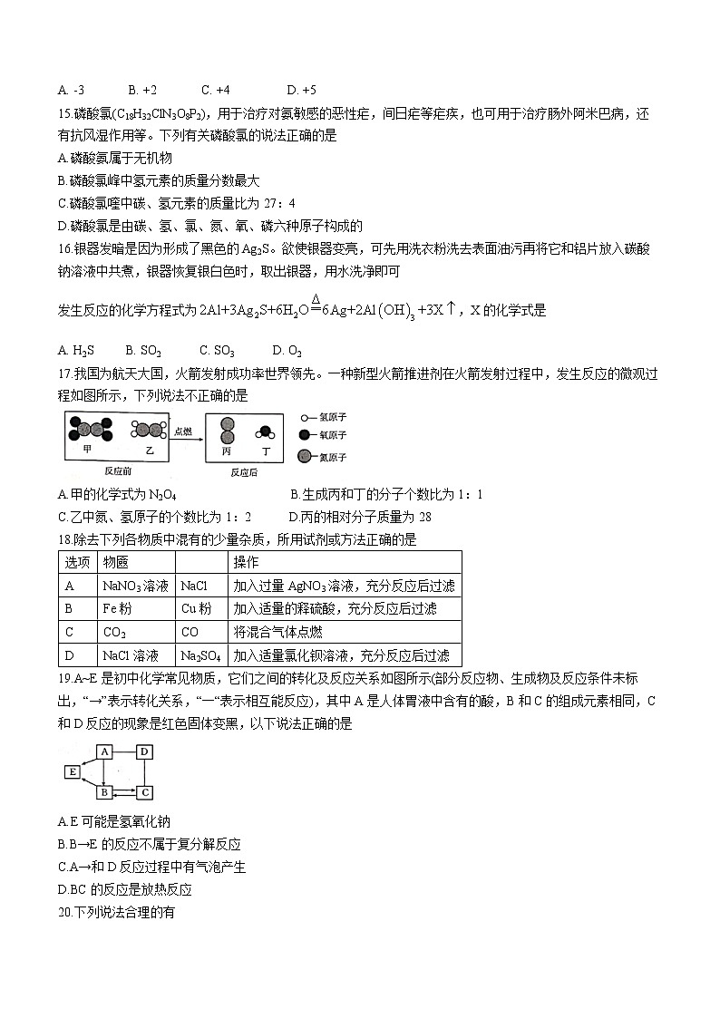 2023年云南省临沧市凤庆县中考一模化学试题（含答案）第3页
