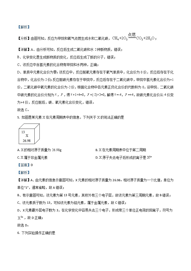 【化学模拟】2023年安徽省合肥市长丰县杜集中学中考第一次模拟考试化学试题（含解析）第3页