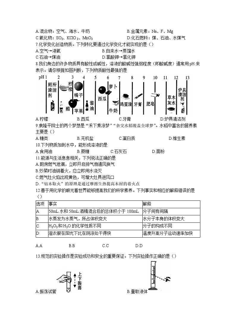 2023年云南省临沧市耿马傣族佤族自治县中考一模化学试题第2页