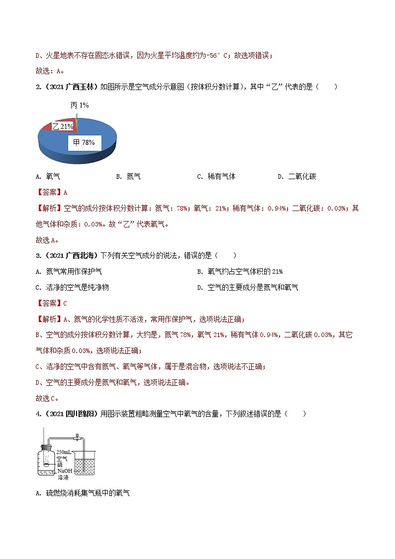 专题03空气（教师版）第2页