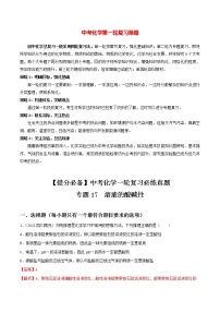 中考化学一轮加餐练 专题17  溶液的酸碱性