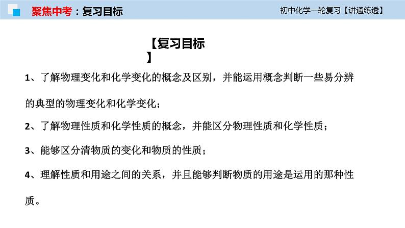 初中化学一轮复习课件  专题01 物质的变化、性质和用途（讲通练透）04